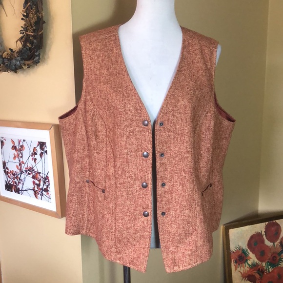 COLDWATER CREEK Size 20 Textural Fitted Vest lined Snap close $119 NEW - Picture 2 of 14